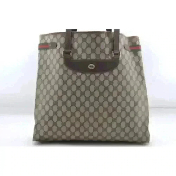 GUCCI Web Sherry Line Shoulder Tote Bag GG PVC, Vintage Authenticated - Picture 3 of 17